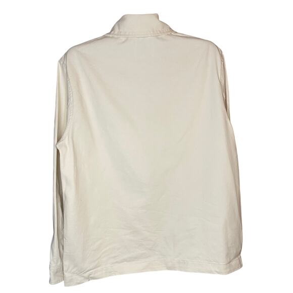 H&M Heavy Cotton Canvas Utility Overshirt Jacket L Cream Chore Style EUC Unisex - Picture 9 of 10